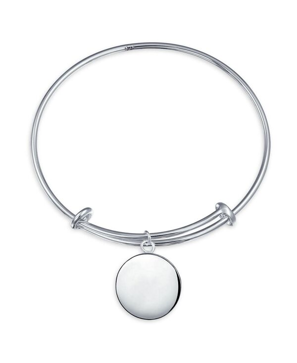 ブリング レディース アクセサリー ブレスレット・バングル・アンクレット ミニ Bling Jewelry Sterling Silver Bangle Bracelet Disc Minimalist Design Expandable Adjustable Silver tone シルバー