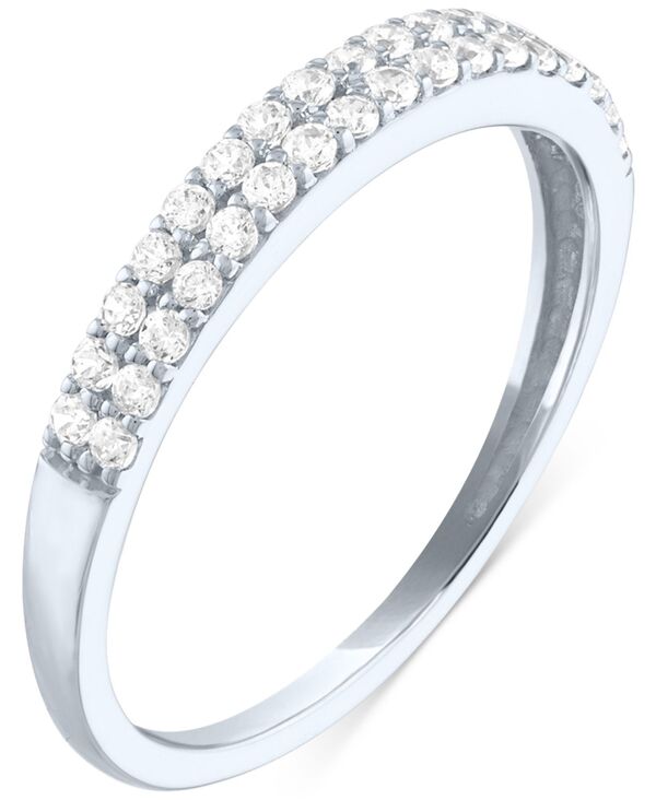 フォーエバー グロウン ダイヤモンズ レディース アクセサリー リング Forever Grown Diamonds Lab-Grown Two-Row Diamond Ring (1/3 ct.w.) in 10k White Gold ホワイト｜ReVida 店