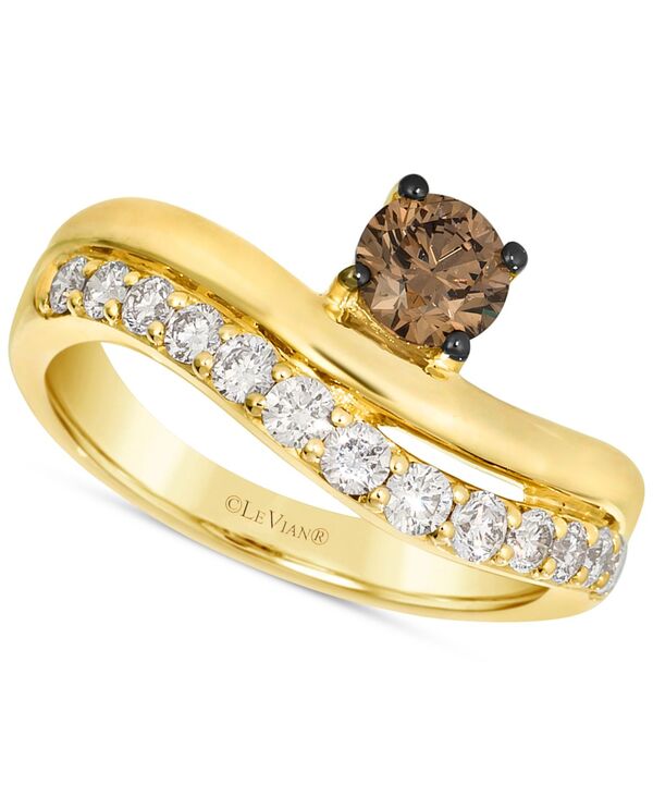 ル ヴァン レディース アクセサリー リング Le Vian Chocolate Diamond & Nude Diamond (1-1/2 ct.w.) Double-Row Ring in 14k Yellow Gold イエロー