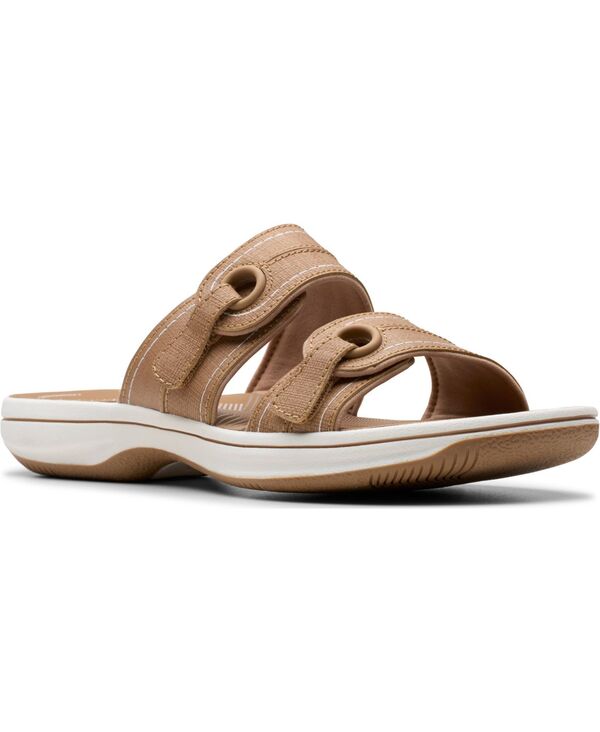 クラークス レディース シューズ サンダル Clarks Cloudsteppers Breeze Maye Slip-On Flat Sandals Warm Beige ベージュ