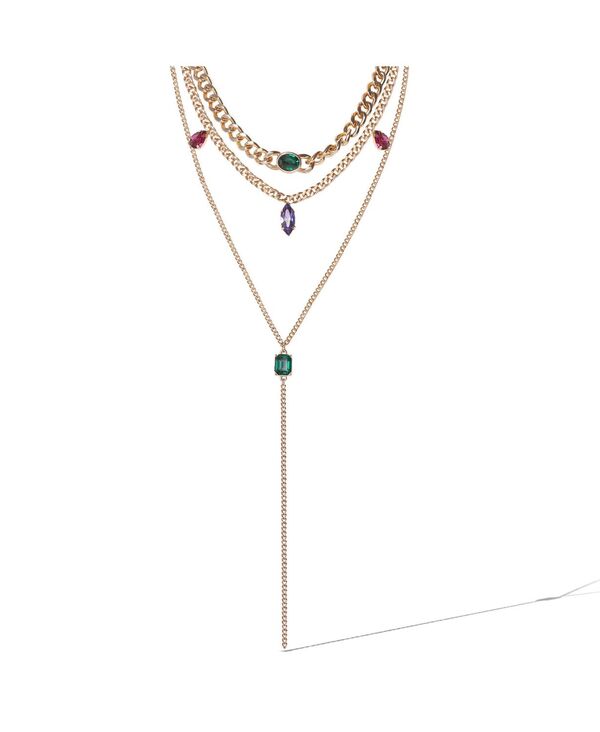 ジェシカシンプソン レディース アクセサリー ネックレス・チョーカー・ペンダントトップ レース Jessica Simpson Gold-Tone Gemstone Accent Layered Necklace Gold ゴールド