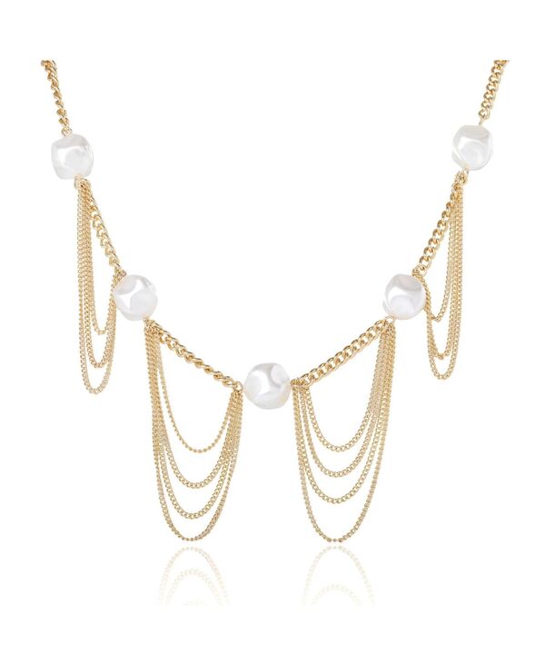 ビーシビージー レディース アクセサリー ネックレス・チョーカー・ペンダントトップ レース BCBG Oversized Pearl Chainecklace Gold/white ホワイト