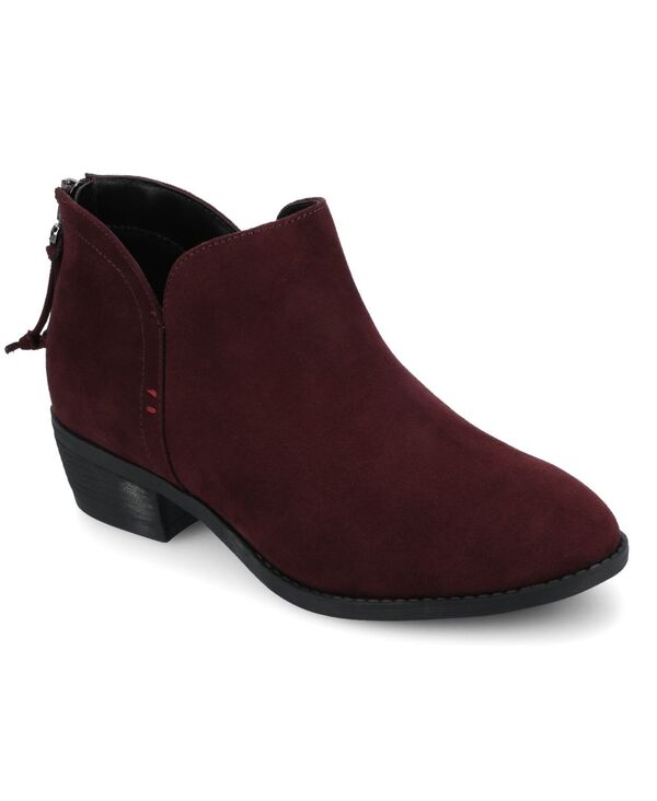 ジュルネ コレクション レディース シューズ ブーツ・レインブーツ アンクル Journee Collection Women's Livvy Side Split Ankle Booties Oxblood オックスブラッド画像