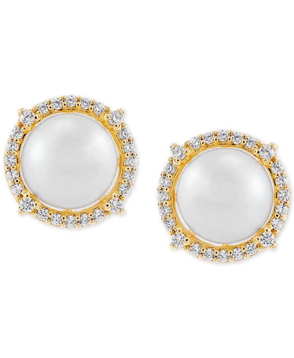 ホノラ レディース アクセサリー ピアス・イヤリング Honora Cultured Freshwater Pearl (7mm) & Diamond (1/6 ct.w.) Stud Earrings in 14k Gold ゴールド
