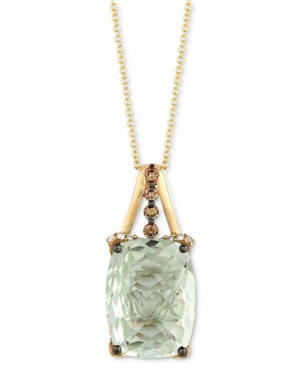 ル ヴァン レディース アクセサリー ネックレス・チョーカー・ペンダントトップ レース Le Vian Mint Julep Quartz (9-3/4 ct.w.) & Diamond (1/3 c.t.w.) 18" Pendant Necklace in 14k No Color ミント|ReVida 店