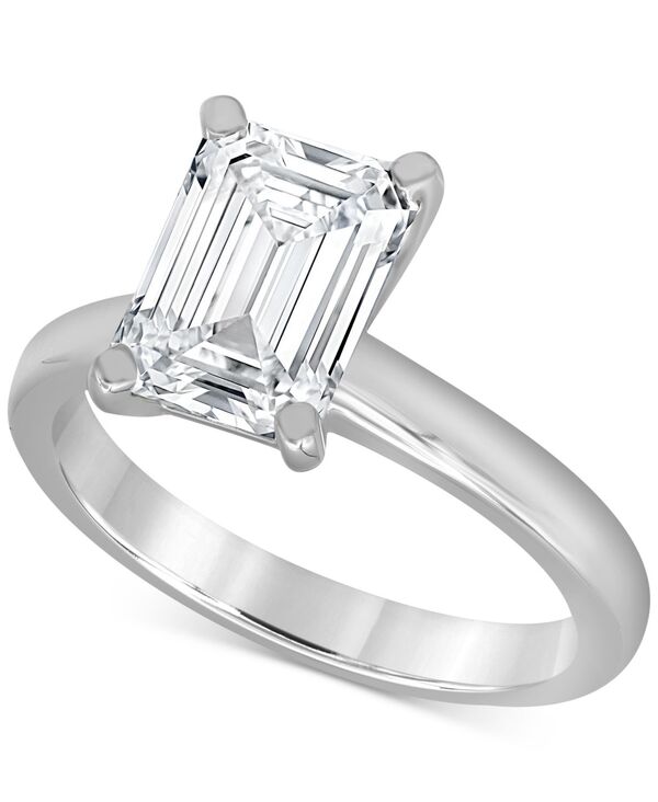 バッジェリーミシュカ レディース アクセサリー リング Badgley Mischka Certified Lab Grown Emerald-Cut Solitairengagement Ring (3 ct.w.) in 14k White Gold ホワイト