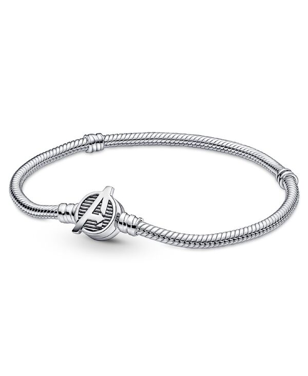 パンドラ レディース アクセサリー ブレスレット・バングル・アンクレット ロゴ Pandora Momentsterling Silver Marvel The Avengers Logo Clasp Snake Chain Bracelet Silver シルバー
