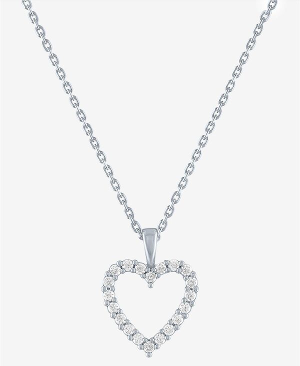 フォーエバー グロウン ダイヤモンズ レディース アクセサリー ネックレス・チョーカー・ペンダントトップ レース Forever Grown Diamonds Lab-Creatediamond Open Heart 18\