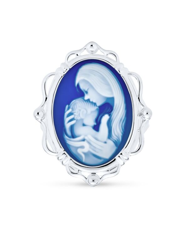 ブリング レディース アクセサリー Bling Jewelry Classic Blue White Cameo Silvering for Mom - Victorian Lady Design Silver blue ブルー