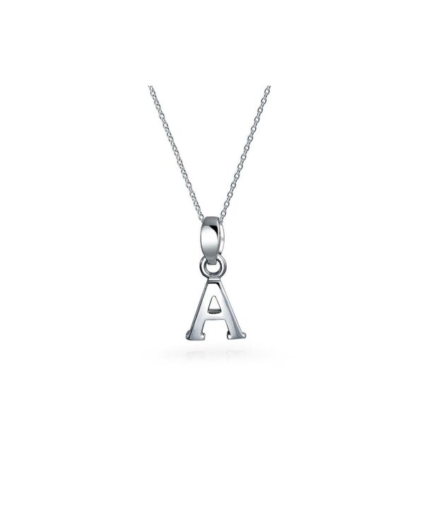 ブリング レディース アクセサリー ネックレス・チョーカー・ペンダントトップ キャップ レース Bling Jewelry ABCapital Block Letter Alphabet A-Z Initial Pendant Necklace .925 Sterling Silver a シルバー