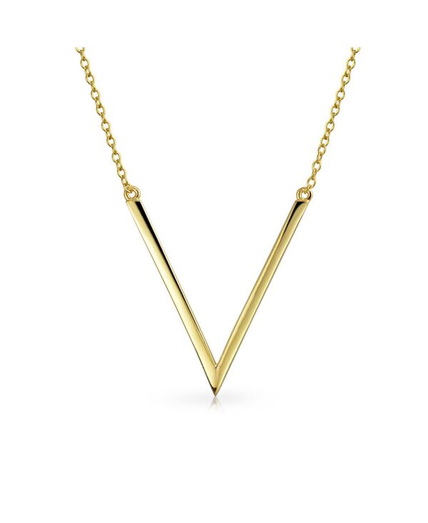 ブリング レディース アクセサリー ネックレス・チョーカー・ペンダントトップ ミニ レース Bling Jewelry Minimalist Geometrichevron V Pendant Necklace 14K Gold Plated Gold ゴールド