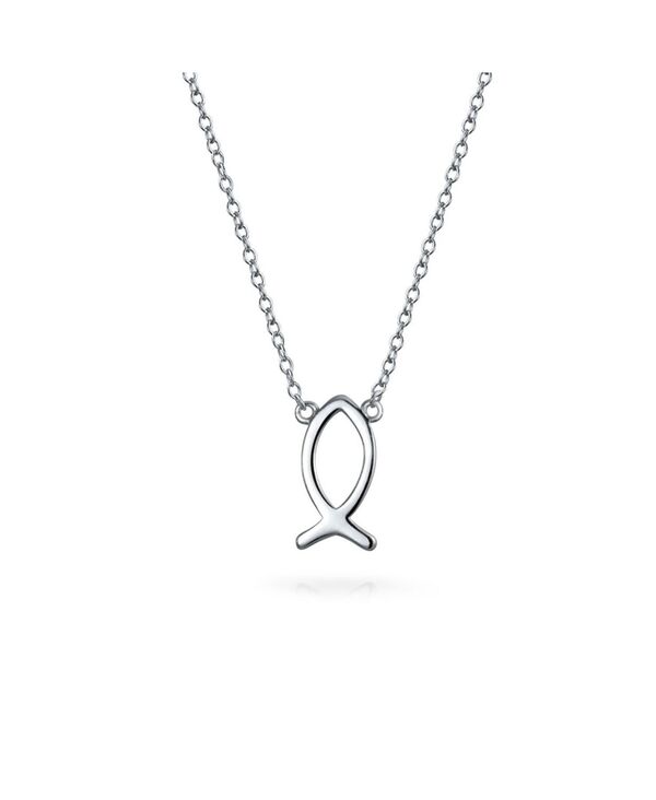 ブリング レディース アクセサリー ネックレス・チョーカー・ペンダントトップ レース Bling Jewelry Dainty Sterling Silver Jesus Fish Ichthys Pendant Necklace Silver シルバー