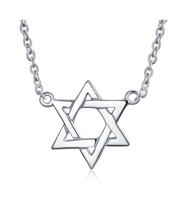 ブリング レディース アクセサリー ネックレス・チョーカー・ペンダントトップ レース Bling Jewelry Traditional Magen Judaic Star Of David Pendant Necklace 14K Gold Plated Silver c シルバー