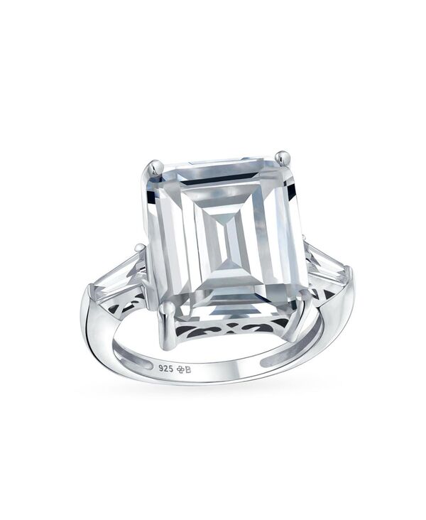 ブリング レディース アクセサリー Bling Jewelry Art Deco Style 7CT CZ Emerald Cut Solitaire Statement Ring Sterling Silver Baguette Side Stonesilver シルバー