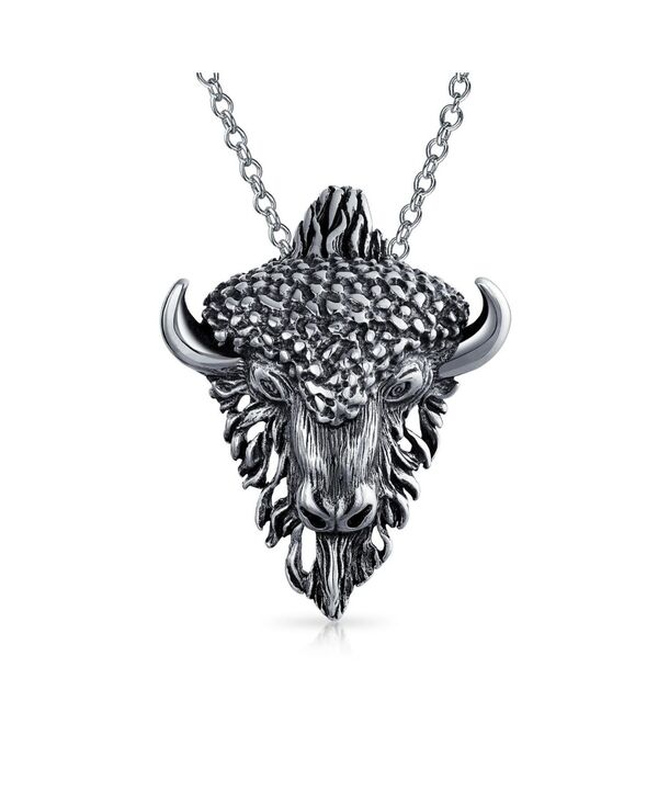 ブリング レディース アクセサリー ネックレス・チョーカー・ペンダントトップ レース Bling Jewelry Animal Bull Head Pendant Necklace Antiqued Sterling Silver シルバー|ReVida 店