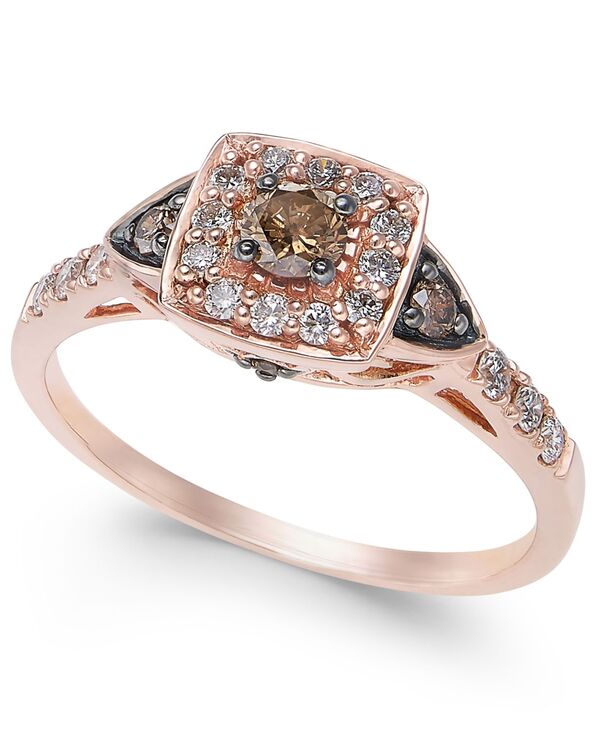 ル ヴァン レディース アクセサリー リング プチ Le Vian Chocolate by Petite Chocolate and White Diamond Ring (3/8 ct.w.) in 14k Rose Yellow or White Rose Gold ゴールド