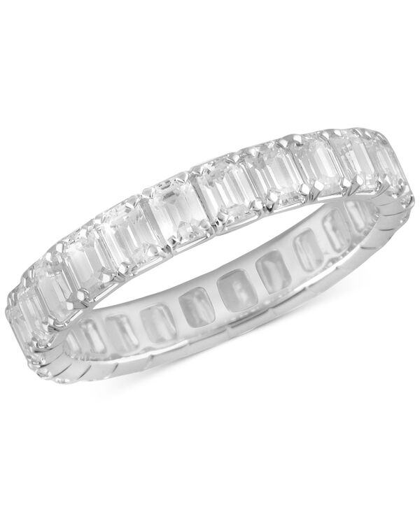 バッジェリーミシュカ レディース アクセサリー リング Badgley Mischka Certified Lab Grown Diamond Emerald-Cut Eternity Band (3 ct.w.) in 14k White Gold ホワイト