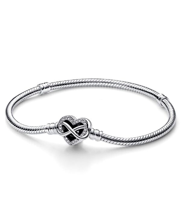 パンドラ レディース アクセサリー ブレスレット・バングル・アンクレット Pandora Moments Cubic Zirconia Sparkling Infinity Heart Clasp Snake Chain Bracelet Infinity Heart