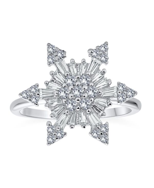 ブリング レディース アクセサリー Bling Jewelry Winter Holiday Christmastatement Clear Cubic Zirconia Flower CZ Snowflake Fidget Spinnering Cocktail Sterling Clear シルバー 12,525円