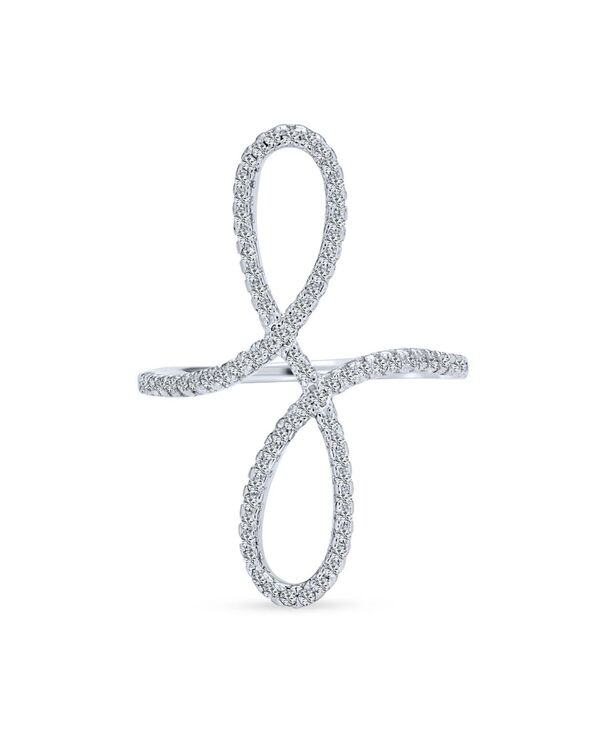 ブリング レディース アクセサリー Bling Jewelry Simple Large Pave Cubic Zirconia Elegant Full Finger Armor CZ Statement Swirl Infinity Ring Sterling Silver シルバー
