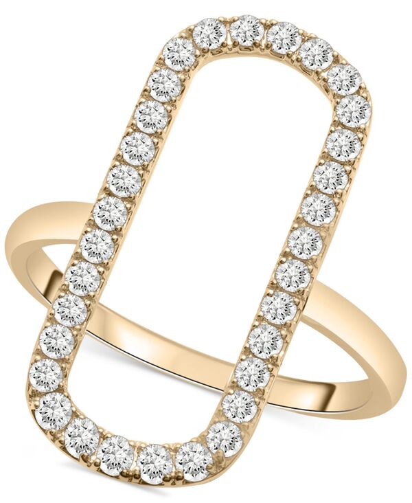 ラップド イン ラヴ レディース アクセサリー ピアス・イヤリング Wrapped in Love Diamond Open Rectangle Statement Ring (1/2 ct.w.) in 14k Yellow or White Yellow Gold イエロー|ReVida 店