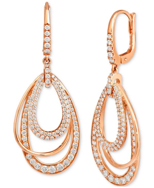 ル ヴァン レディース アクセサリー ピアス・イヤリング Le Vianude Diamond Multi Layered Teardrop Orbital Drop Earrings (1-1/2 ct.w.) in 14k Rose Gold ゴールド