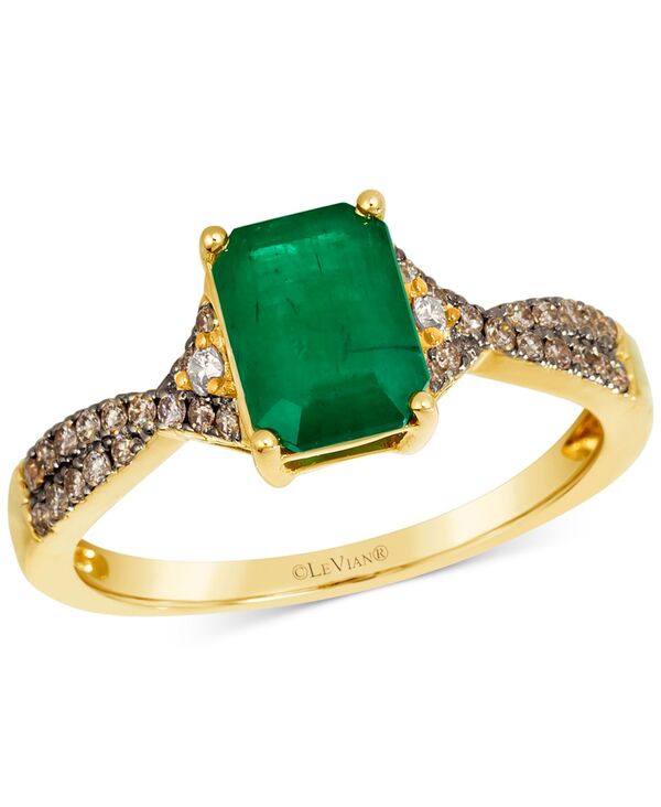 ル ヴァン レディース アクセサリー リング Le Vian Emerald (1-1/5 ct.w.) Chocolate Diamond (1/5 ct.w.) & Nude Diamond (1/20 ct.w.) Ring in 14k Honeyellow Gold イエロー