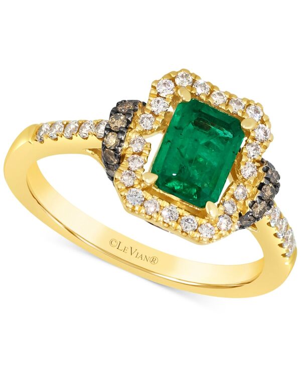 ル ヴァン レディース アクセサリー リング Le Vian Emerald (3/4 ct.w.) Chocolate Diamond (1/5 ct.w.) & Nude Diamond (1/4 ct.w.) Ring in 14k Honeyellow Gold イエロー