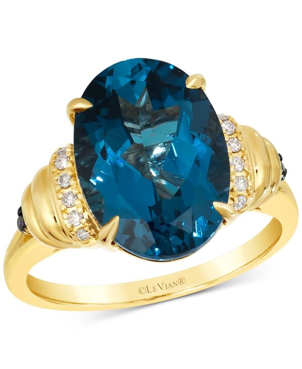 ル ヴァン レディース アクセサリー リング Le Vian London Blue Topaz (6-3/8 ct.w.) & Diamond (1/20 ct.w.) Oval Ring in 14k Yellow Gold イエロー