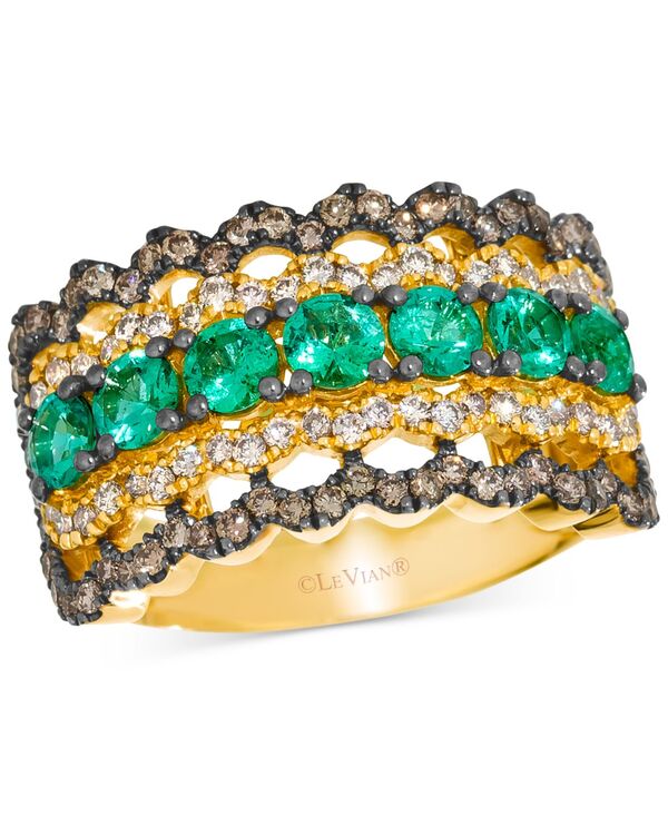 ル ヴァン レディース アクセサリー リング Le Vian Costa Smeralda Emeralds (9/10 ct.w.) Nude Diamond (1/3 ct.w.) & Chocolate Diamond (1/2 ct.w.) Scallopedge Ring in 14k Honeyellow Gold イエロー 738,430円