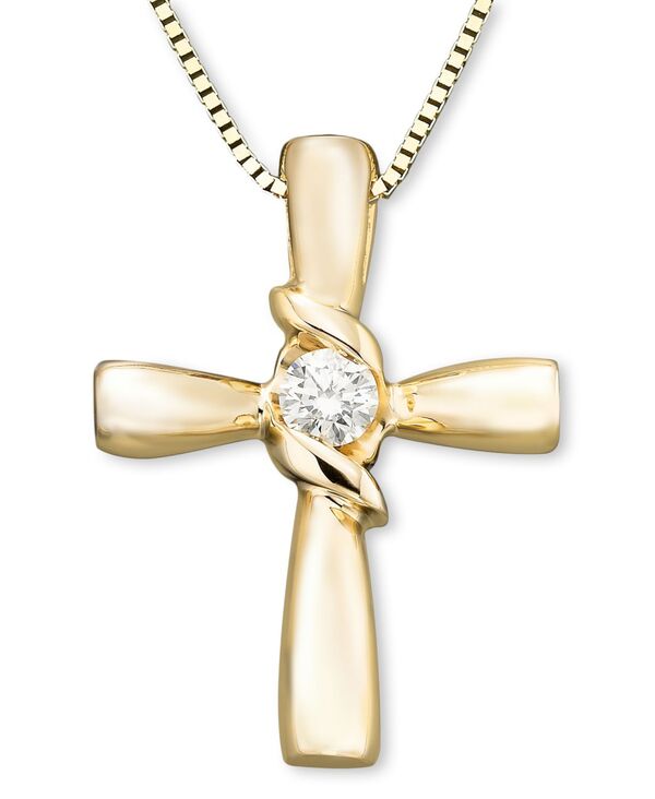 シレーナ レディース アクセサリー ネックレス・チョーカー・ペンダントトップ Sirena Diamond Cross Pendant in 14k Yellow or White Gold (1/10 ct.w.) Yellow Gold イエロー