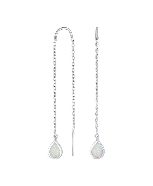 ブリング レディース アクセサリー ピアス・イヤリング Bling Jewelry Pear Shapedanglearrings with Opal Inlay on Sterling Silver Chain White ホワイト