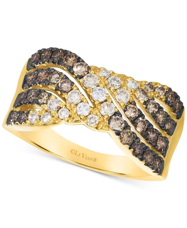ル ヴァン レディース アクセサリー リング Le Vian Chocolate Ombr Diamond Multirow Crossovering (1-1/6 ct.w.) in 14k Yellow Gold イエロー