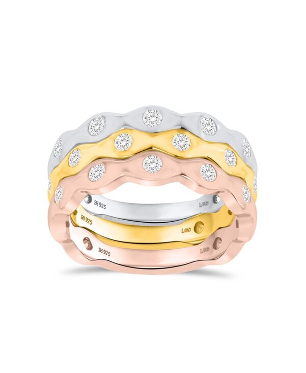 フォーエバー グロウン ダイヤモンズ レディース アクセサリー リング Forever Grown Diamonds 3-Pc. Lab-Grown Diamond Stack Ring (1.ct.w.) Set in Sterling Silver 14k Yellow Gold Plating & 14k Rose Gold Plating Sterling Tri-Plated Sterling silver シルバー