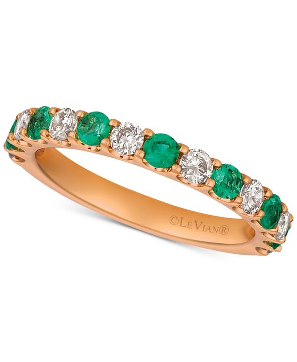 ル ヴァン レディース アクセサリー リング Le Vian Sapphire (5/8 ct.w.) & Diamonds (1/2 ct.w.) Band in 14k Rose Gold (Also Available in Emerald & Ruby) Emerald エメラルド