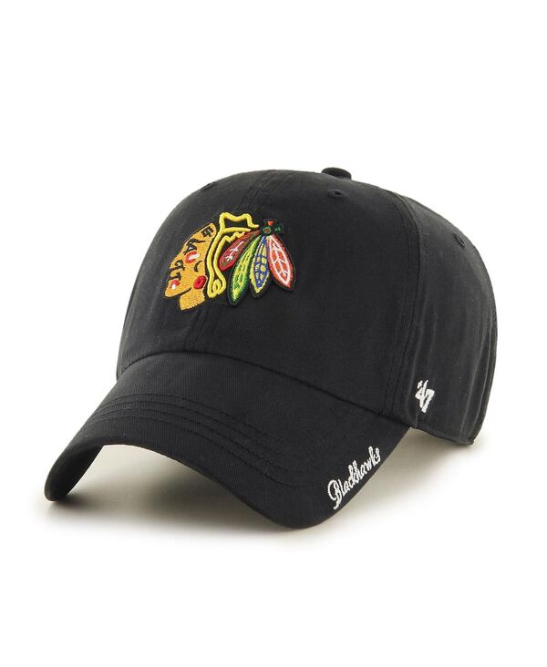 47 ブランド レディース アクセサリー 帽子 '47 Brand Women's Black Chicago Blackhawks Teamiata Clean Up Adjustable Hat Black ブラック