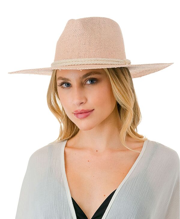 マーカスアドレール レディース アクセサリー 帽子 Marcus Adlerope Trim Straw Panama Hat Blush ブラッシュ 13,665円