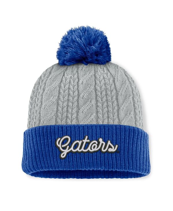 トップオブザワールド メンズ アクセサリー 帽子 ニット Top of the World Women's Gray/Royal Florida Gators Becca Cuffed Knit Hat with Pom Gray Royal グレー｜ReVida 店