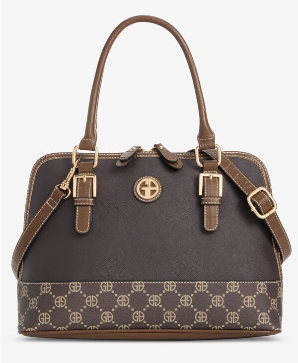 ジャーニ ベルニーニ レディース 御徒面子 Giani Bernini Mediumonogram Crossbody Domed Bag Rich Coffee/ Walnut Brown Croco/ Monogram 赤銅色