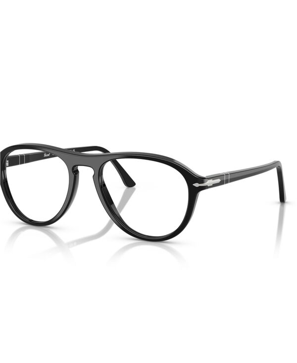 ペルソル レディース 佩び物 サングラス・アイウェア Persol Unisex Pilot Eyeglasses PO3371V Black 黒いこと