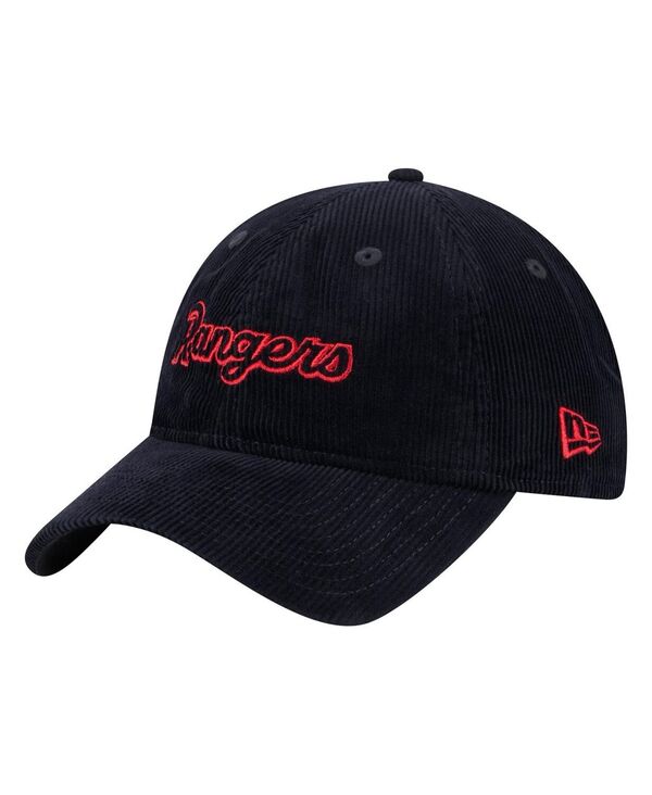 ニューエラ レディース アクセサリー 帽子 コーデュロイ New Era Women's Dark Blue Texas Rangers Corduroy 9TWENTY Adjustable Hat Dark Blue ブルー|ReVida 店