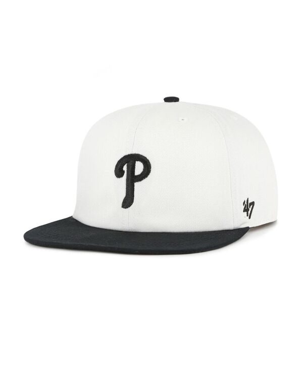 47 ブランド レディース アクセサリー 帽子 キャップ '47 Brand Women's White/Black Philadelphia Phillies Foundation Captain Snapback Hat White Black ホワイト