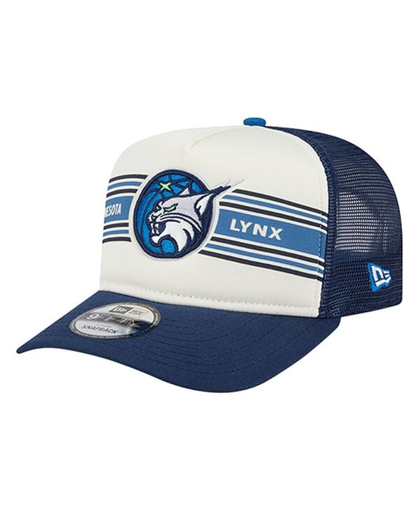 ニューエラ レディース アクセサリー 帽子 New Era Men's and Women's White/Navy Minnesota Lynx Banner Foam Front 9FIFTY A-Frame Adjustable Trucker Hat White Navy ホワイト