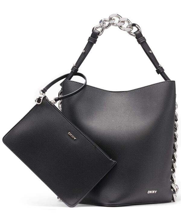 ダナ キャラン ニューヨーク レディース バッグ DKNY Riona Medium Bucket Bag Black/silver ブラック