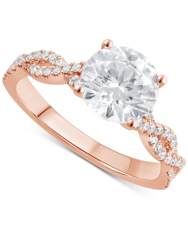 バッジェリーミシュカ レディース アクセサリー リング Badgley Mischka Certified Lab Grown Diamond Twist Engagement Ring (2 ct.w.) in 14k Rose Gold ゴールド