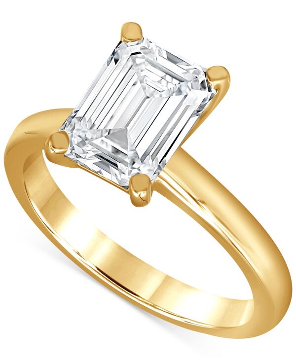 バッジェリーミシュカ レディース アクセサリー リング Badgley Mischka Certified Lab Grown Diamond Emerald-Cut Solitairengagement Ring (4 ct.w.) in 14k Yellow Gold イエロー