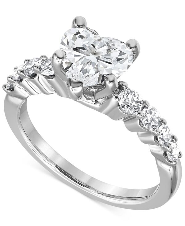 バッジェリーミシュカ レディース アクセサリー リング Badgley Mischka Certified Lab Grown Diamond Heart Engagement Ring (2 ct.w.) in 14k White Gold ホワイト