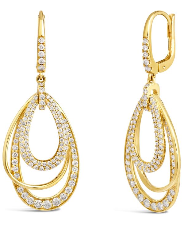 ル ヴァン レディース アクセサリー ピアス・イヤリング Le Vianude Diamond Multi Layered Teardrop Orbital Drop Earrings (1-1/2 ct.w.) in 14k Rose Yellow Gold イエロー