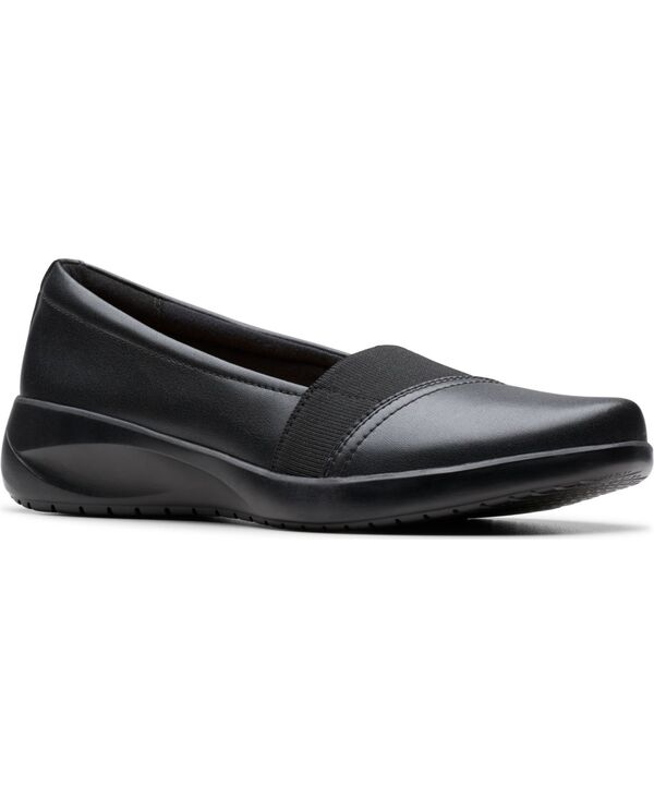 クラークス レディース シューズ スリッポン・ローファー Clarks Women's Kaetlyn Rhea Round Toe Loafers Black Leather ブラック