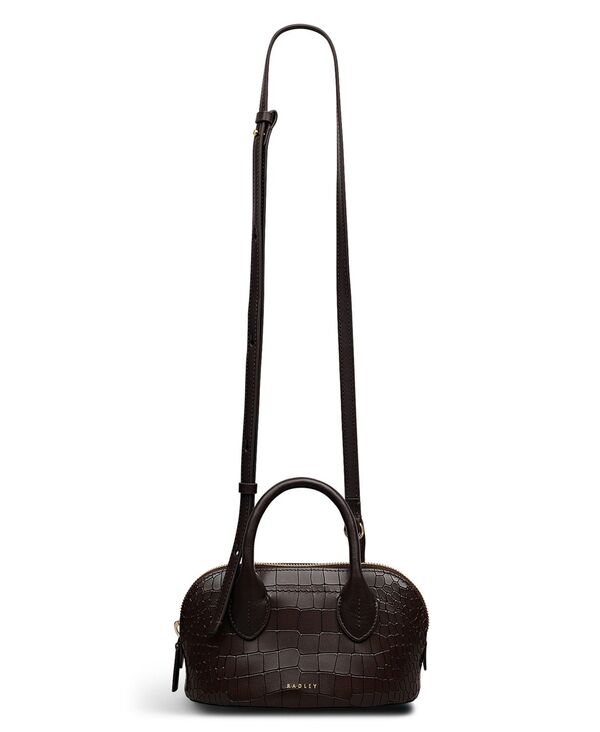 ラドリー ロンドン レディース バッグ ミニ Radley London The Muriel - Faux Croc Mini Ziptop Grabag Dark Oak